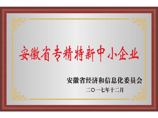 安徽省專精特新中小企業(yè)